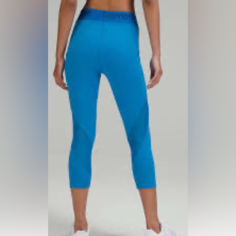 Lululemon Logo Waistband 21” leggings Poolside blue 14